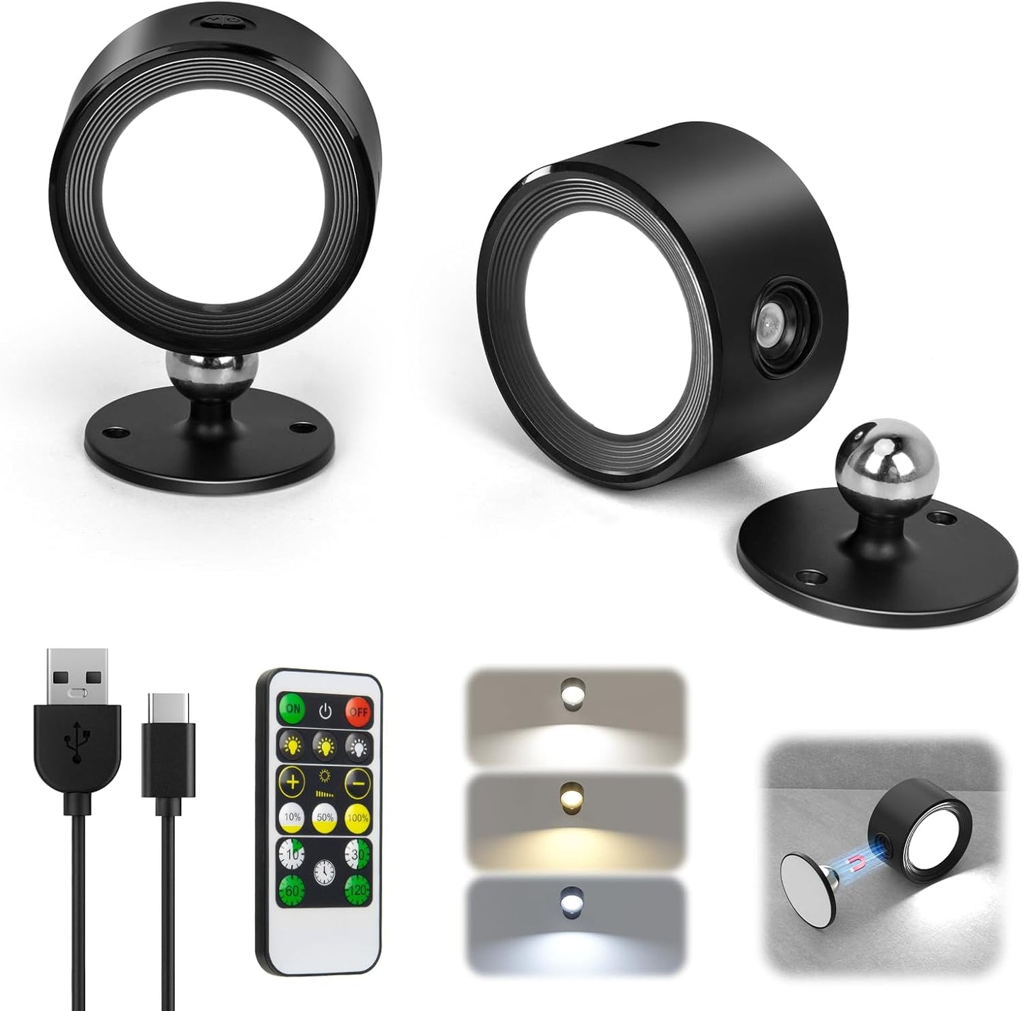 Luces LED de pared recargables