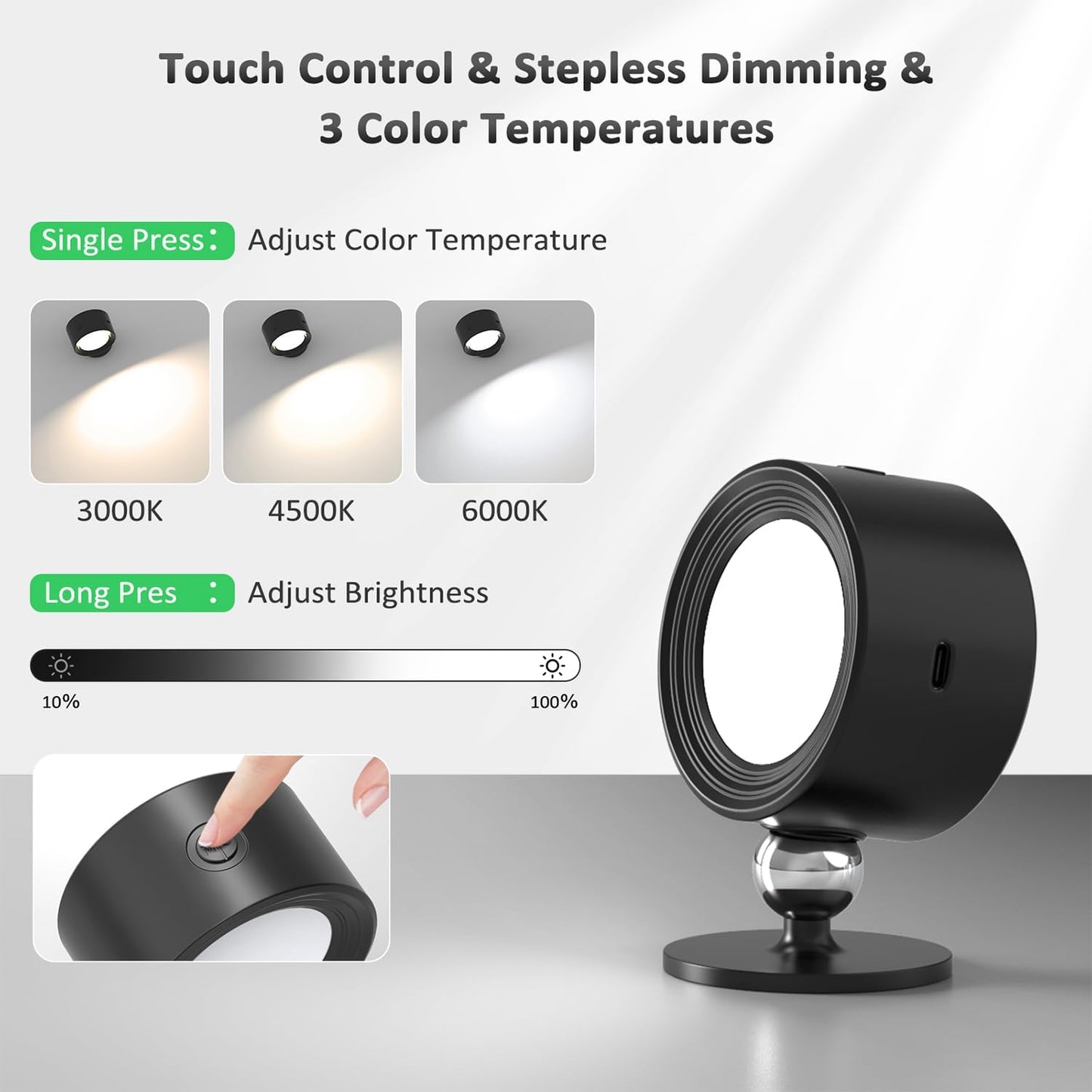 Luces LED de pared recargables
