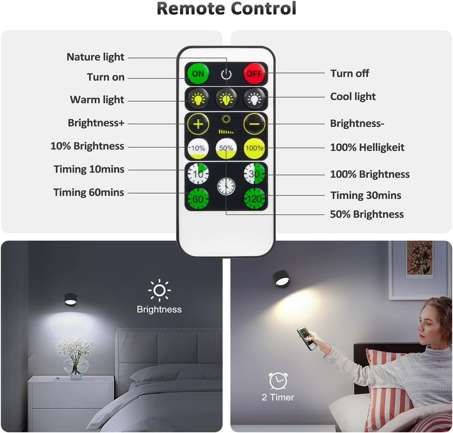 Luces LED de pared recargables
